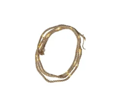 MEUBLETMOI Guirlande Et Boule De Sapin^ Corde Lumineuse 40 Led En Toile De Jute 200 Cm - Aspen