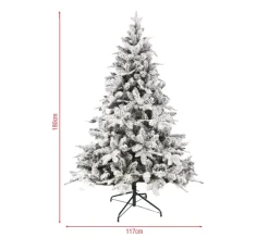 MOBILI REBECCA Sapin Et Accessoire^ Arbre De Noël Realiste De 180 Cm Avec Fausse Neige Et 1249 Branches