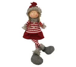Outlet MOBILI REBECCA Elf De Noël Gnome Tissu De Noël Gris Rouge Personnages