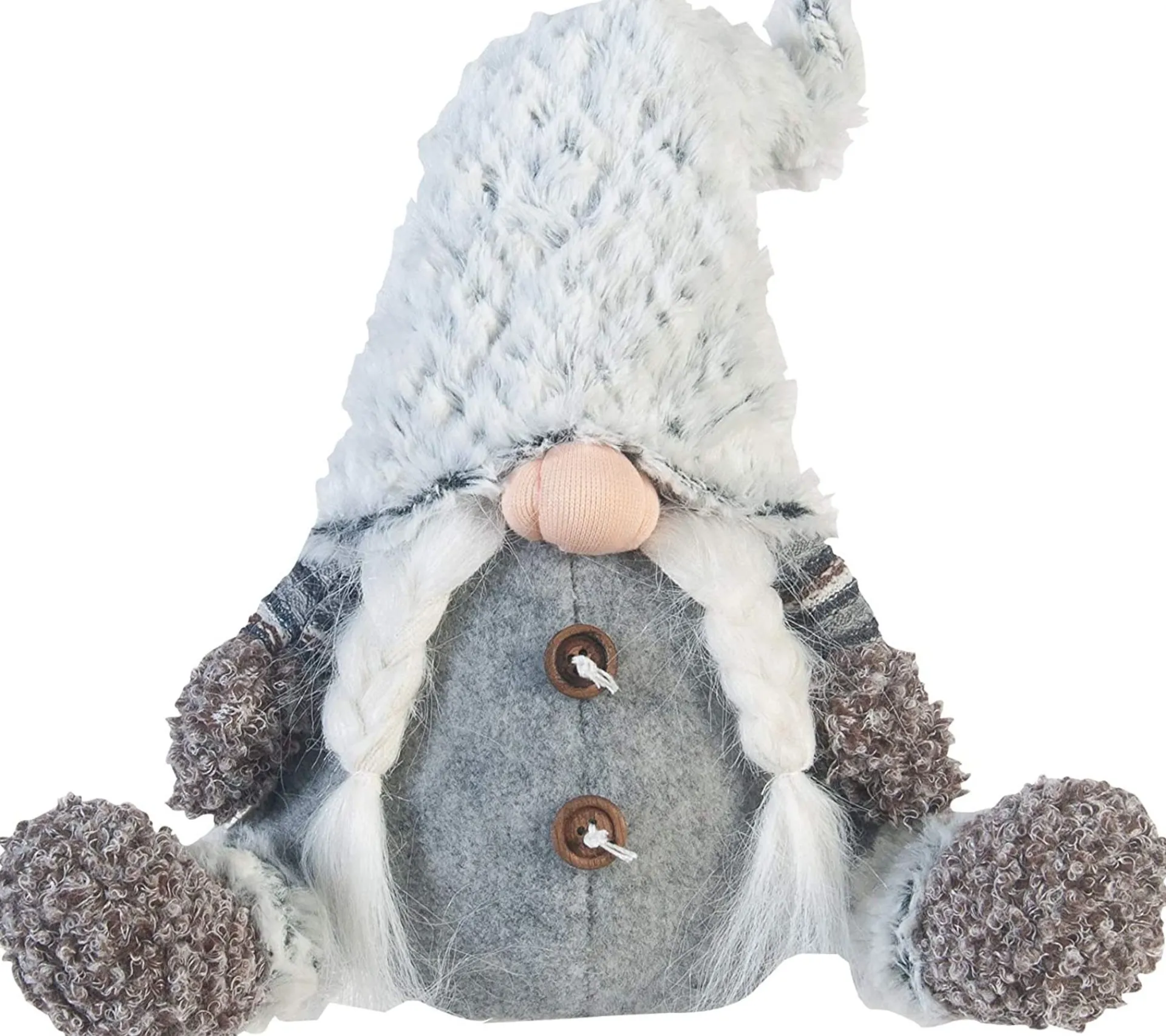 Discount MOBILI REBECCA Gnome Décoratif Nain Suedois Gris Tissu Idee Cadeau 35X16X24