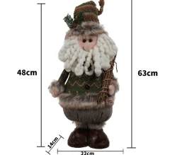 Store MOBILI REBECCA Pere Noël Gnome Grand Vert Marron Décoratif 48X22X14