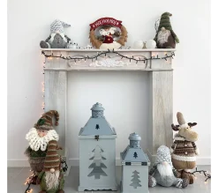 Store MOBILI REBECCA Pere Noël Gnome Grand Vert Marron Décoratif 48X22X14