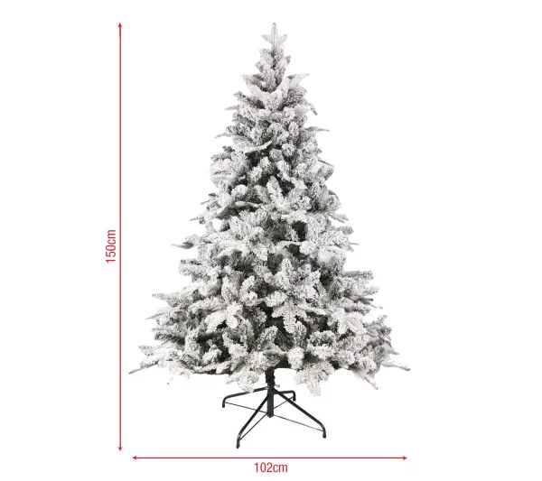 MOBILI REBECCA Sapin Et Accessoire^ Sapin De Noël Enneige 150 Cm Pais Realiste Sapin Artificiel 809 Branches
