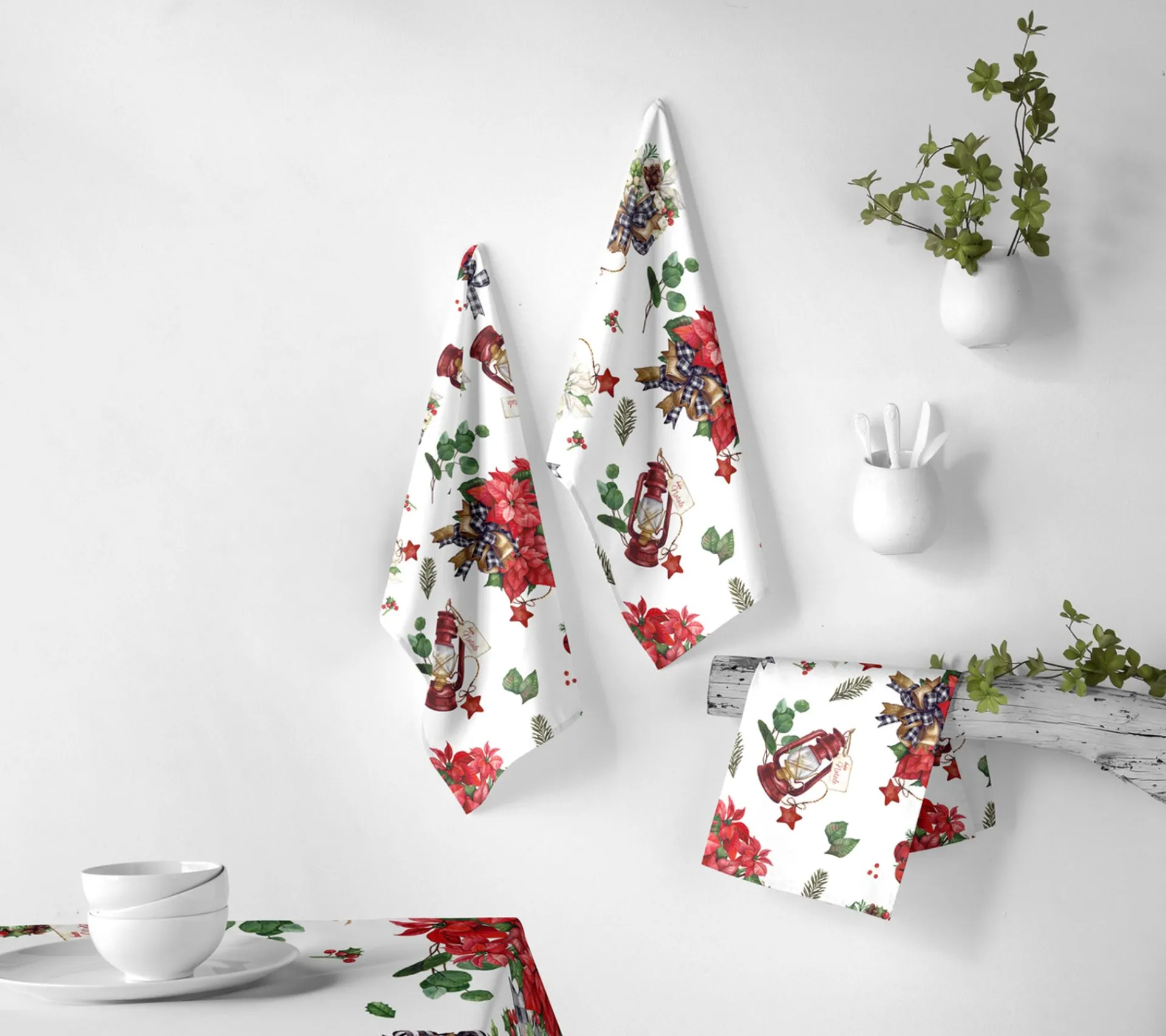 Clearance NAF NAF Lot De 2 Torchons De Noël Ribbon 50X70 Cm