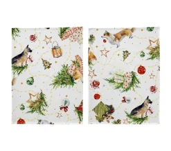 Fashion NAF NAF Lot De 2 Torchons De Noël Puppies 50X70 Cm