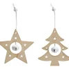 * Guirlande Et Boule De Sapin^Ornement En Bois Set De 2