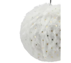 * Guirlande Et Boule De Sapin^Ornement Paillete D.8 Cm Siberie Gris / Blanc