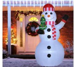 Best Sale OUTSUNNY Bonhomme De Neige Gonflable 3 Led H. 180 Cm Polyester Impermeable Blanc