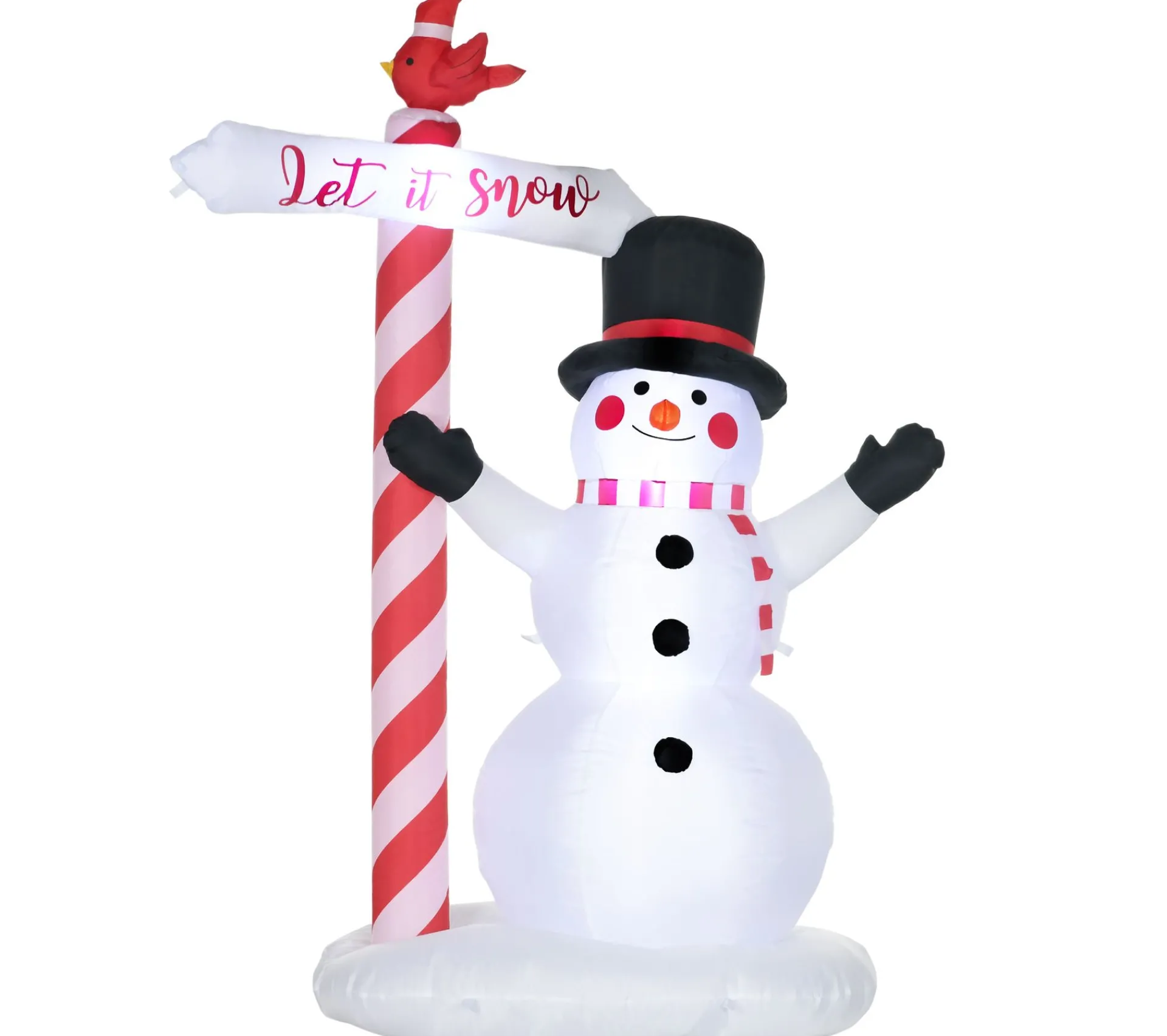 Cheap OUTSUNNY Bonhomme De Neige Gonflable 3 Led H. 213 Cm Polyester Impermeable Blanc
