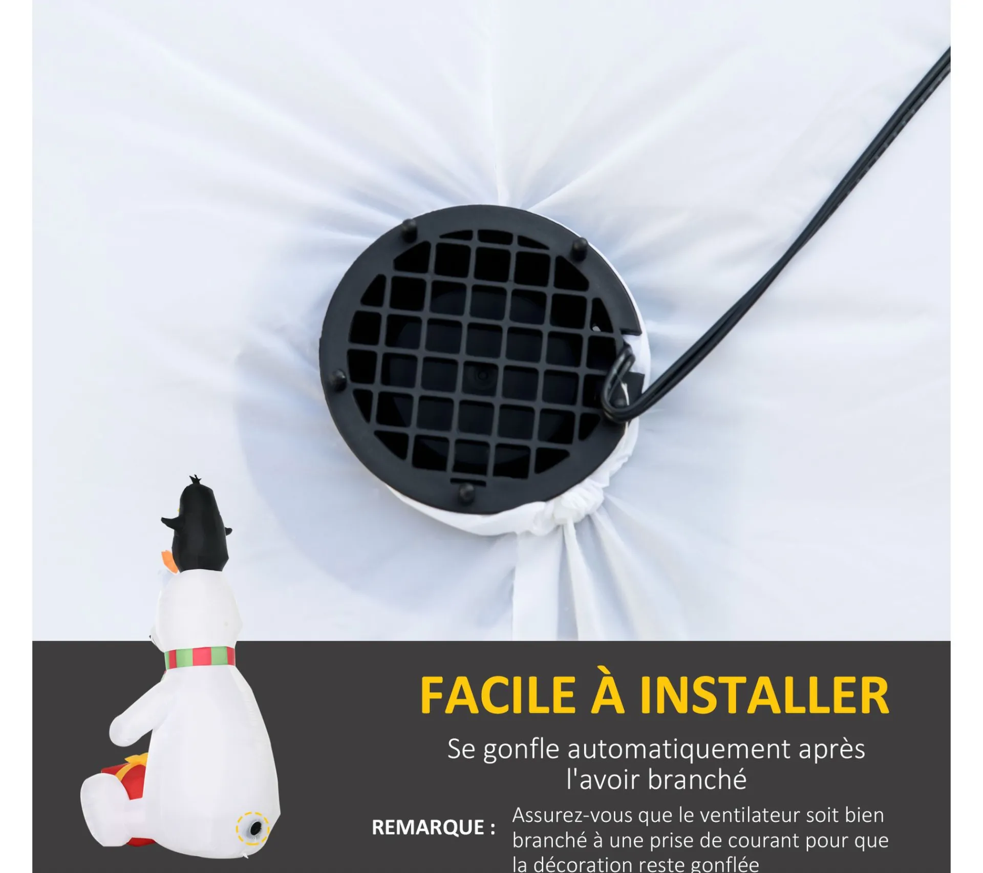 Best OUTSUNNY Ours Polaire Gonflable Led De Noël Avec Pingouin Cadeau