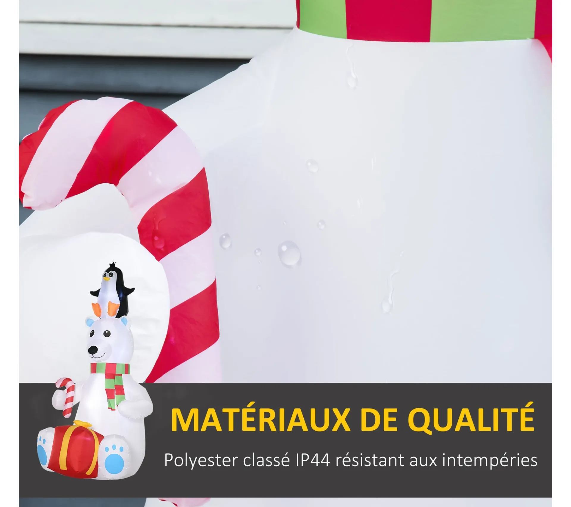 Best OUTSUNNY Ours Polaire Gonflable Led De Noël Avec Pingouin Cadeau