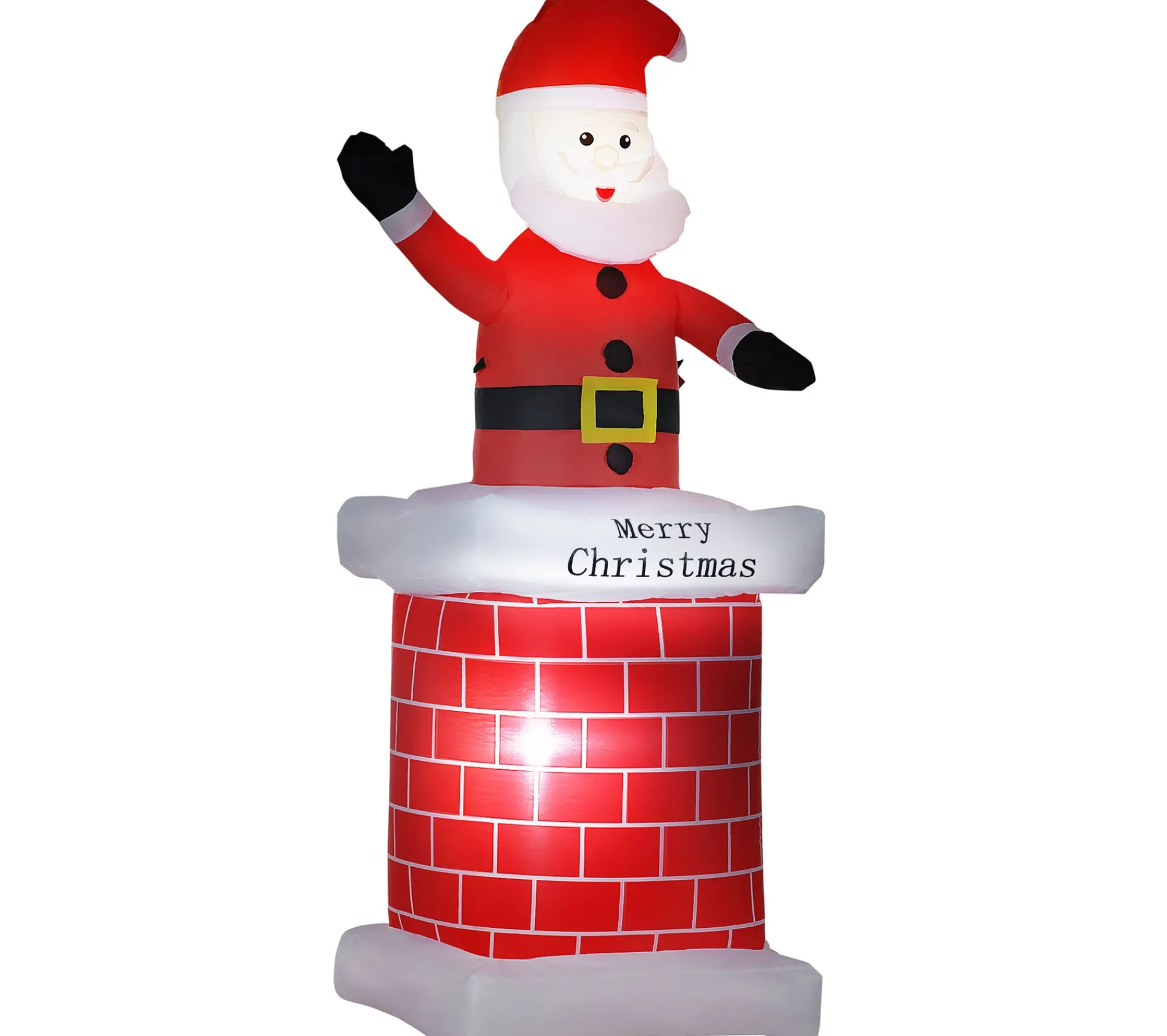 Best OUTSUNNY Pere Noël Gonflable Avec Cheminee Led 2,10H M Polyester