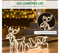 Cheap OUTSUNNY Silhouette Renne Lumineux Avec Traineau 192 Led Blanc Chaud