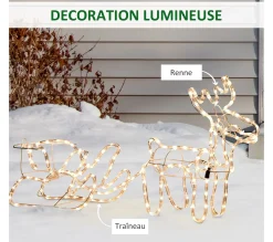 Cheap OUTSUNNY Silhouette Renne Lumineux Avec Traineau 192 Led Blanc Chaud