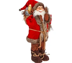 Shop * Pere Noël Traditionnel "Soir" 30Cm Rouge Et Marron