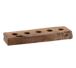 Best * Photophore 5 Tetes En Bois "Deer" 58Cm Naturel
