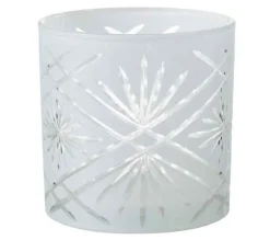 Flash Sale * Photophore Déco En Verre "Santorini" 15Cm Blanc