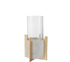 Sale * Photophore Design "Base Marbre" 38Cm Gris