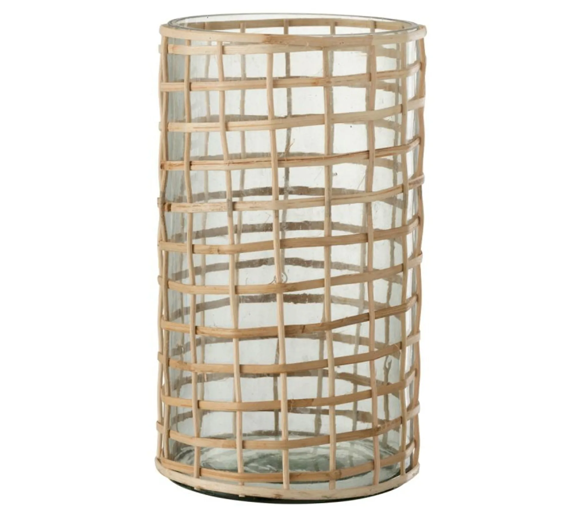 Best Sale * Photophore Design En Rotin "Lamina" 25Cm Naturel