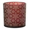 Discount * Photophore Design En Verre "Neige" 15Cm Rouge