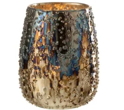 Flash Sale * Photophore Design En Verre "Lise" 16Cm Marron