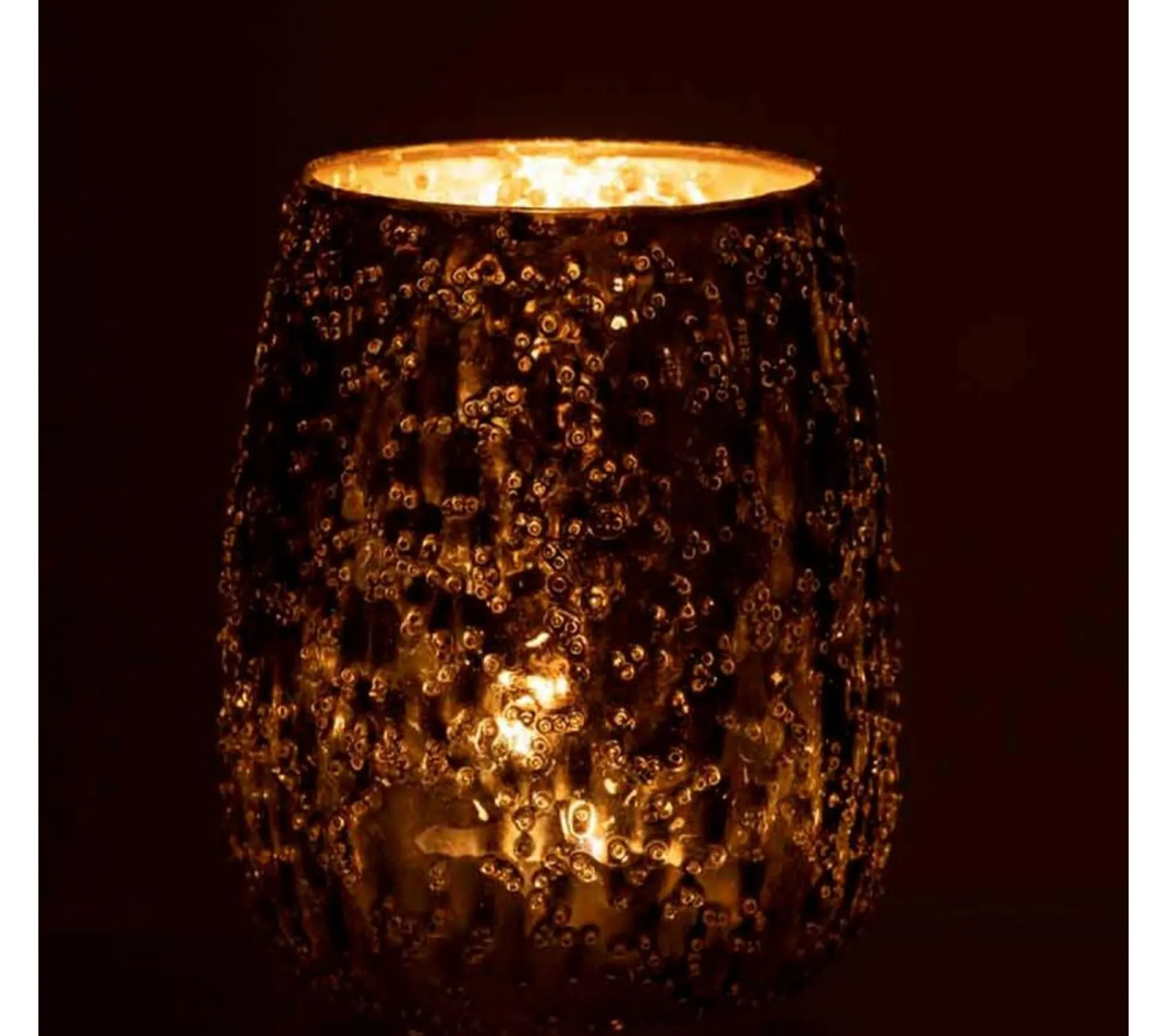 Flash Sale * Photophore Design En Verre "Lise" 16Cm Marron