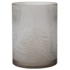 Online * Photophore Design En Verre "Feuilles" 24Cm Beige