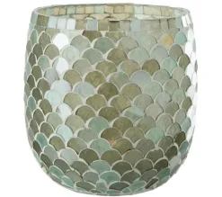 Cheap * Photophore Design "Mosaique" 16Cm Bleu Azur