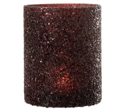 New * Photophore Design "Paillettes Déco" 21Cm Rouge
