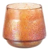 Clearance * Photophore Design "Pois" 14Cm Orange Rouille