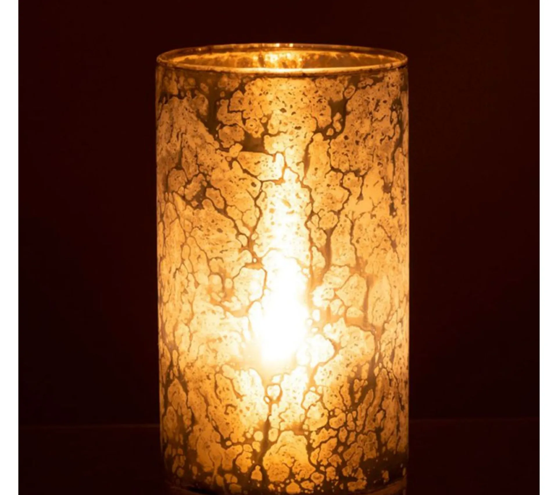Best * Photophore Design Rond Verre "Glace" 26Cm Bleu