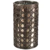 Sale * Photophore Design Rotin Et Verre "Hal" 25Cm Naturel