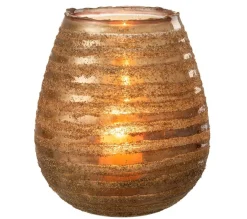 Discount * Photophore Design "Safari Lignes" 23Cm Marron