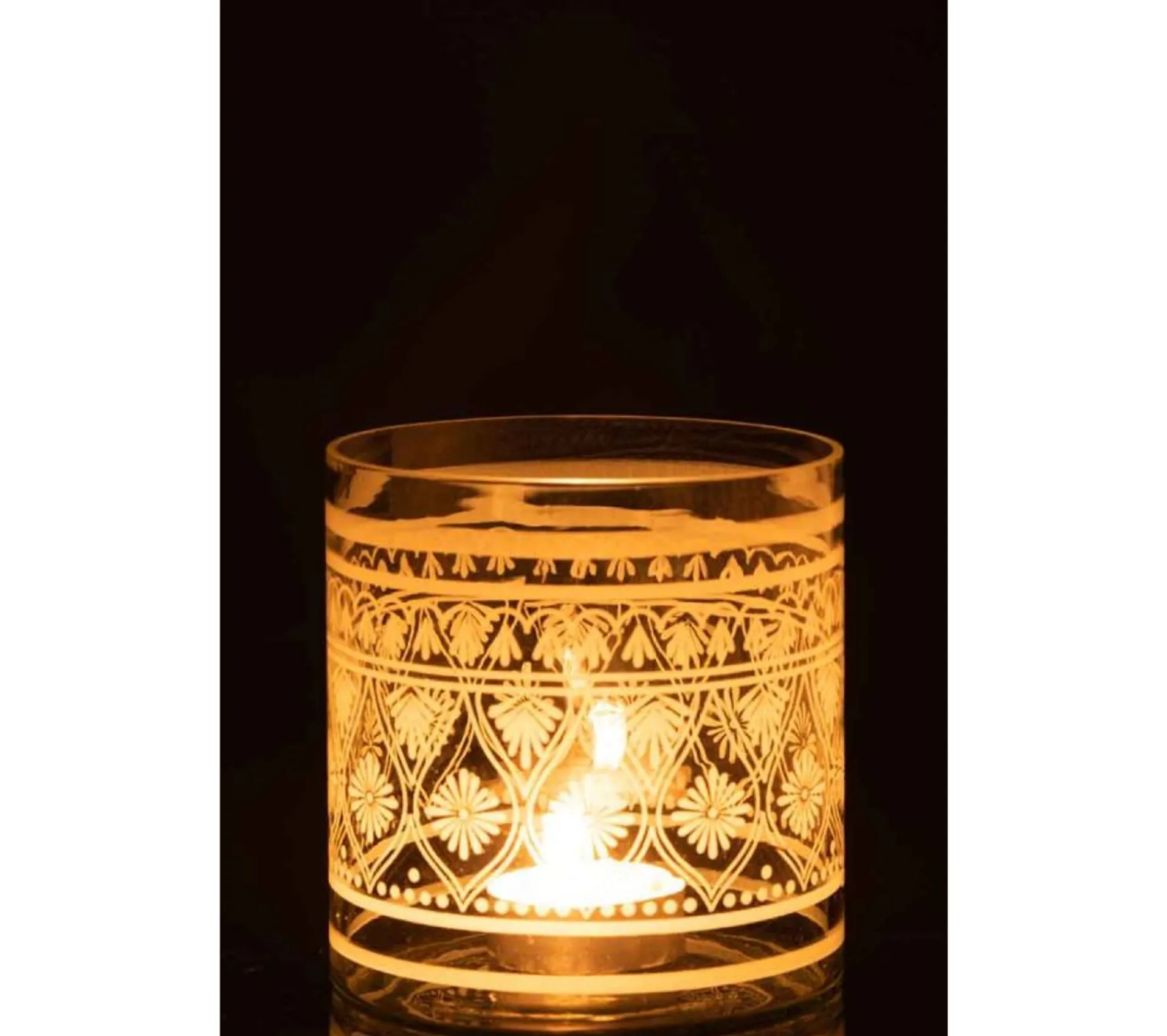 New * Photophore Design "Verre Motifs" 16Cm Transparent
