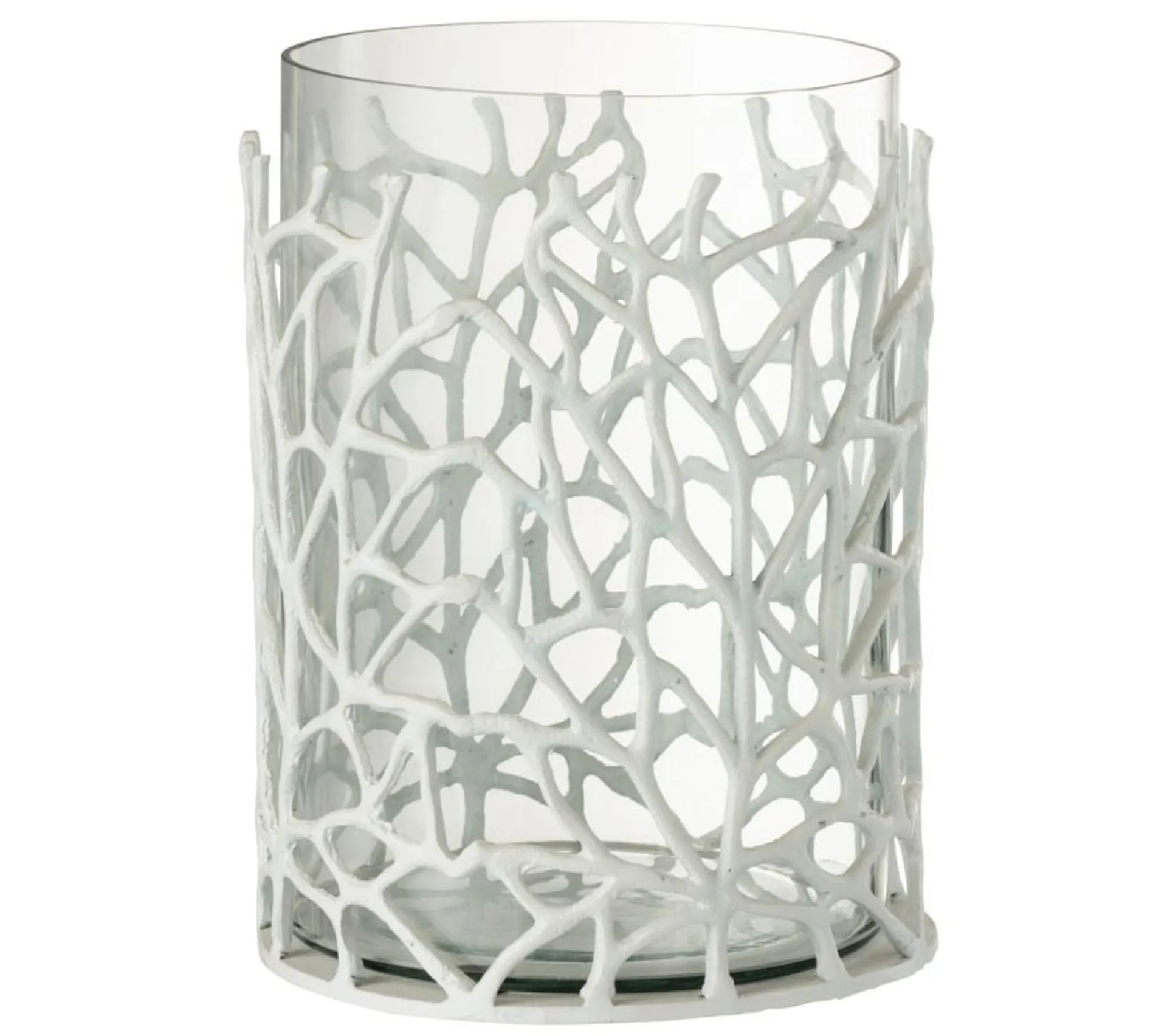 Best Sale * Photophore En Metal Design "Susura" 32Cm Blanc