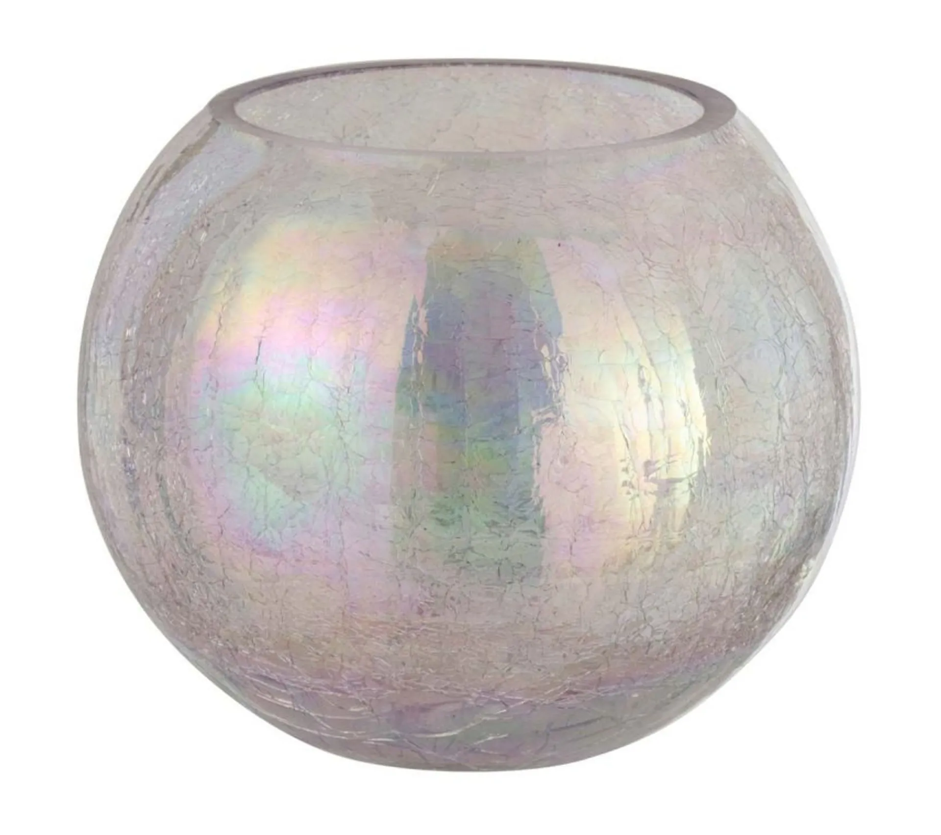 Cheap * Photophore En Verre "Boule Craquelee" 20Cm Mauve