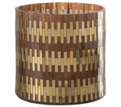 Flash Sale * Photophore En Verre Déco "Chic" 15Cm Marron Et Or