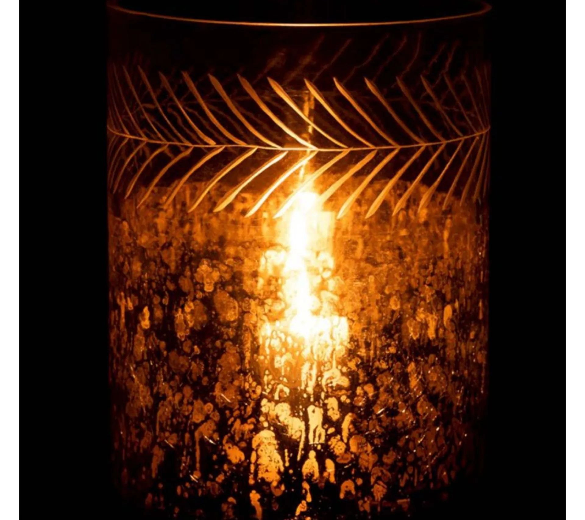 Best Sale * Photophore En Verre Déco "Craquele" 27Cm Argent
