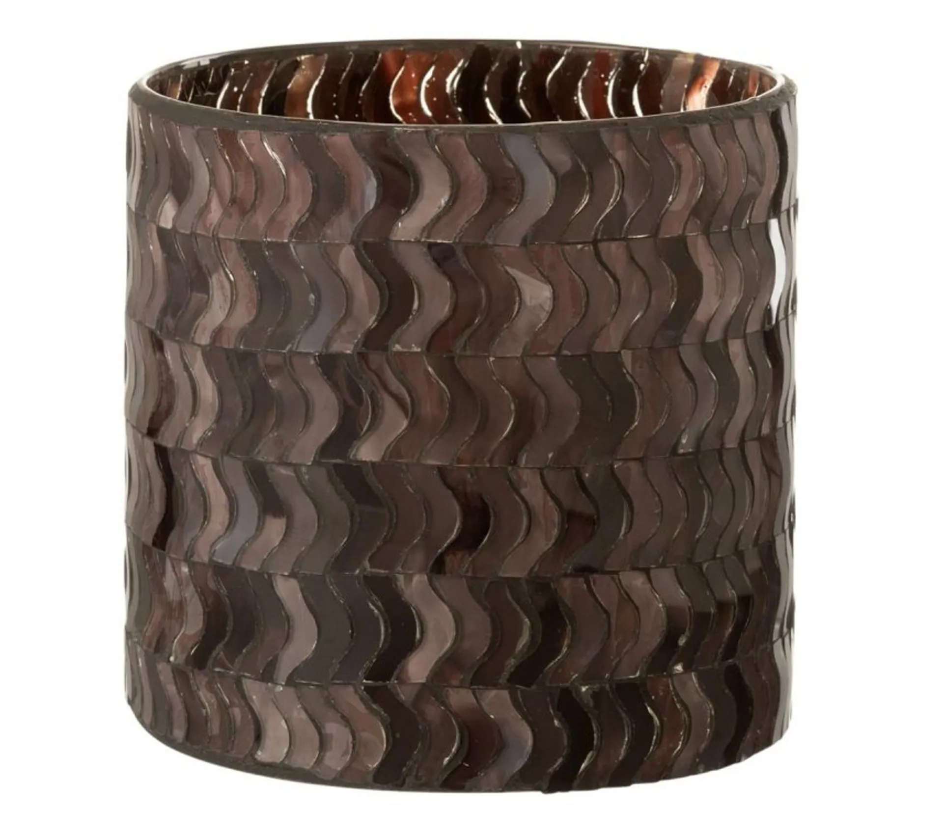 Online * Photophore En Verre Design "Tazu" 15Cm Gris