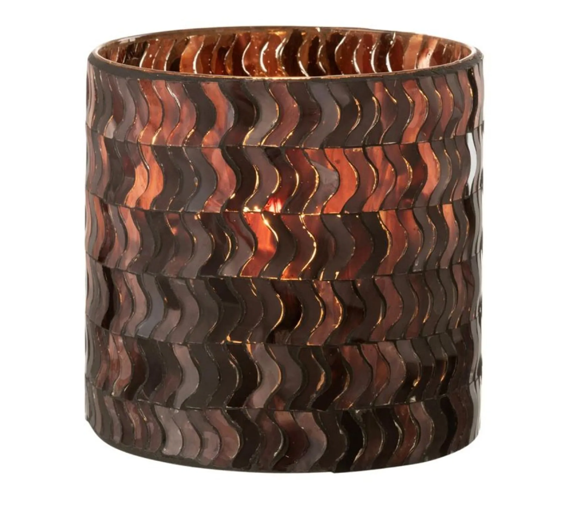 Online * Photophore En Verre Design "Tazu" 15Cm Gris