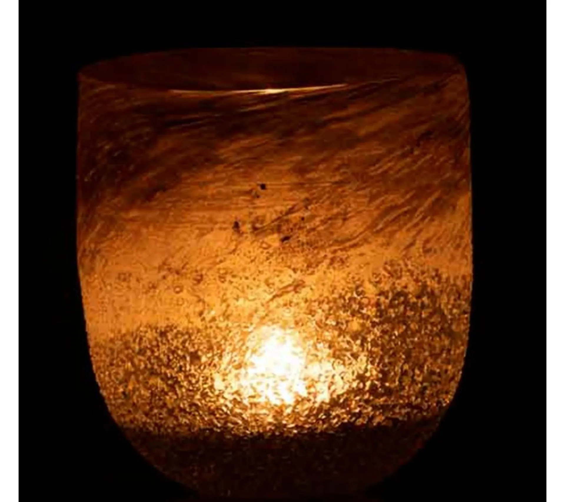 Best Sale * Photophore En Verre Design "Scavo" 15Cm Gris
