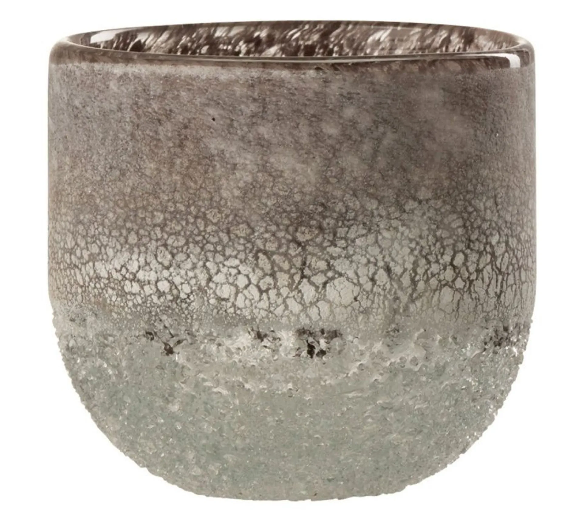 Fashion * Photophore En Verre Design "Scavo" 10Cm Gris