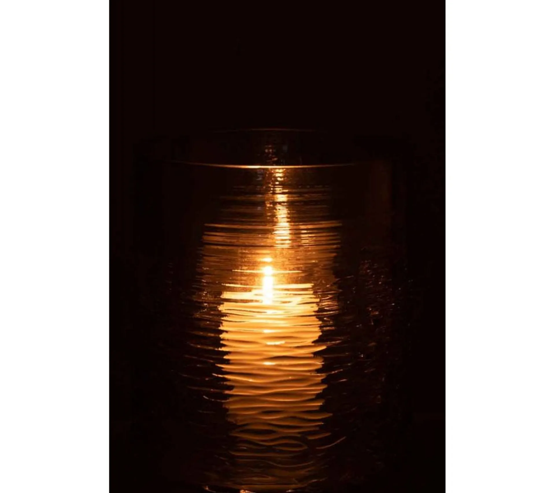 New * Photophore En Verre Design "Sladia" 22Cm Gris