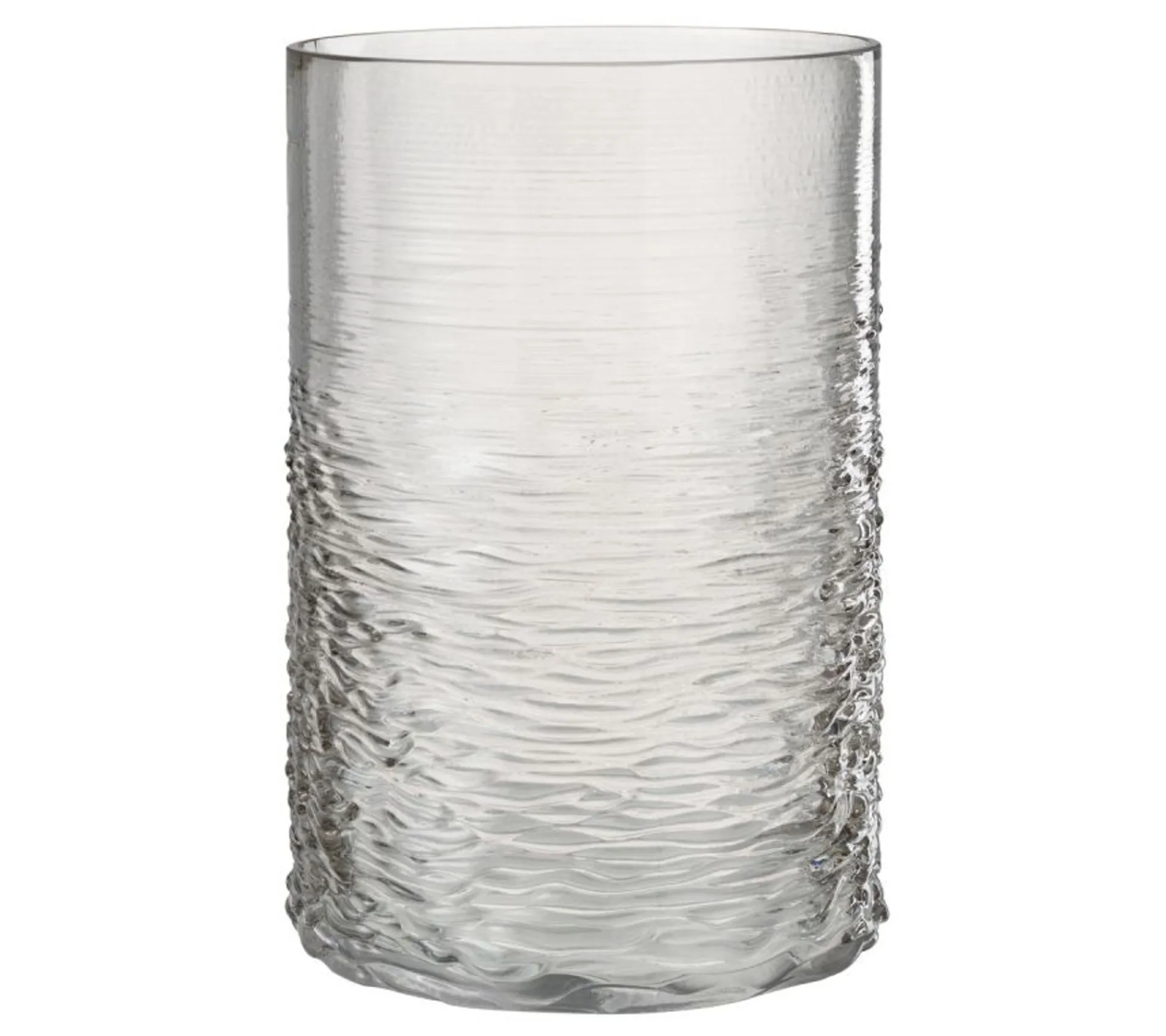 Sale * Photophore En Verre Design "Sladia" 30Cm Gris