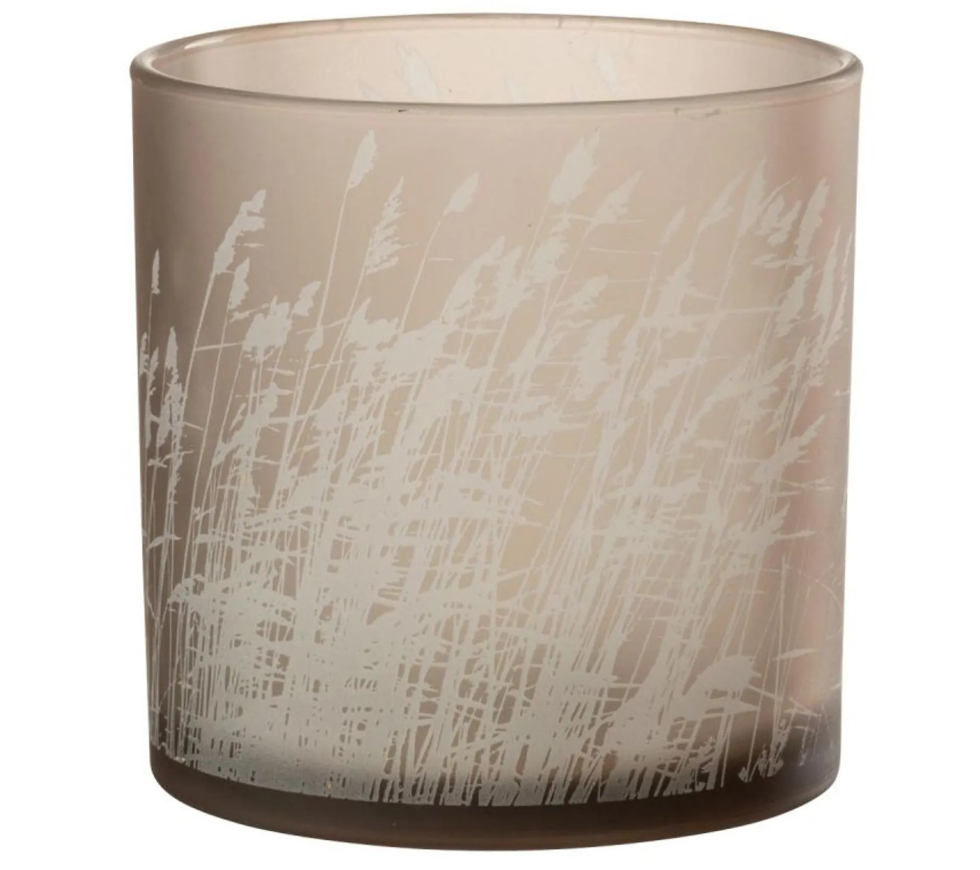 Best * Photophore En Verre Design "Herbe" 15Cm Beige