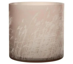 Outlet * Photophore En Verre Design "Herbe" 25Cm Beige