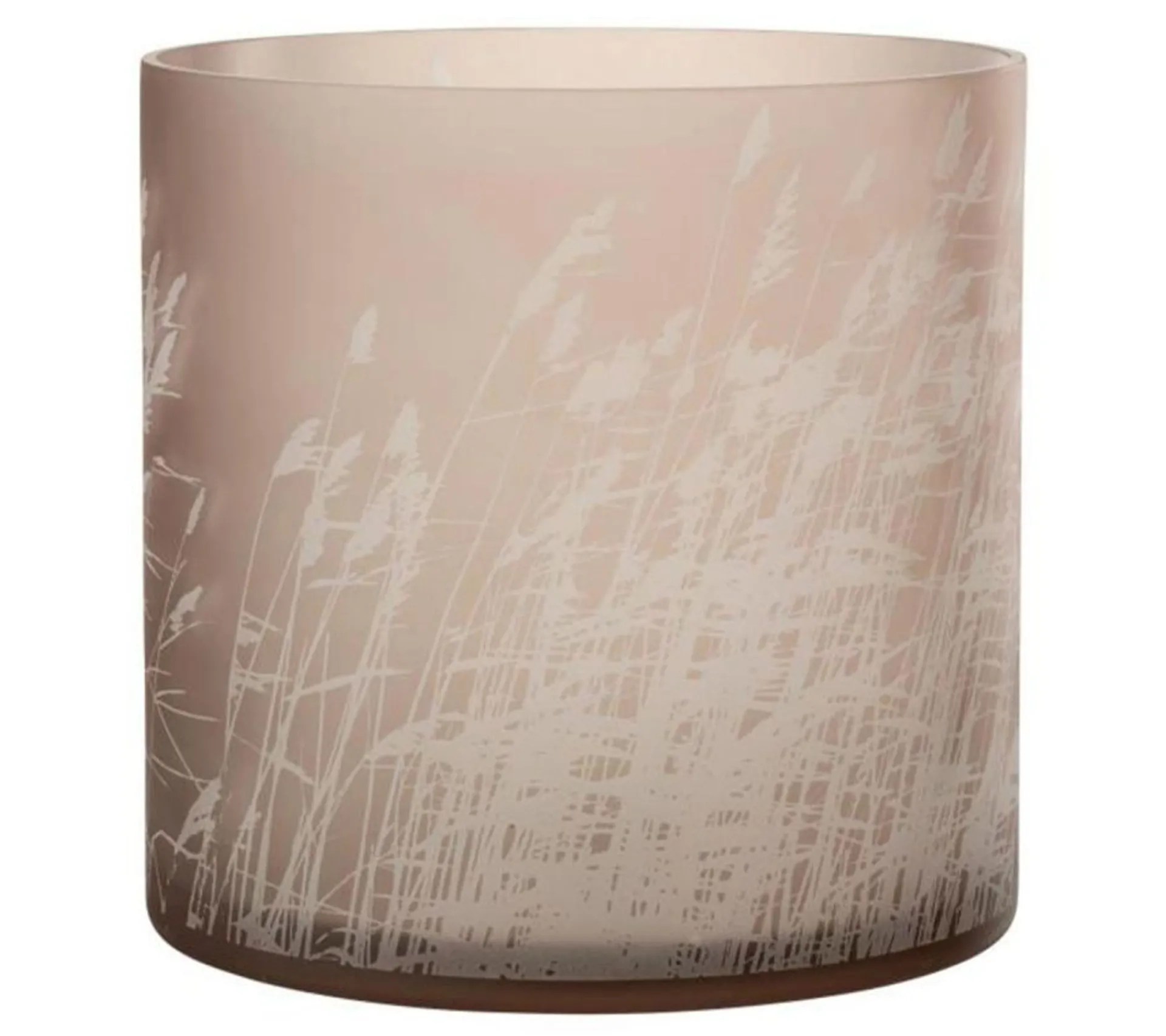 Outlet * Photophore En Verre Design "Herbe" 25Cm Beige