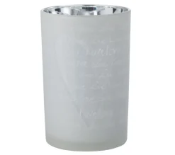 Best * Photophore En Verre "Love" 18Cm Blanc