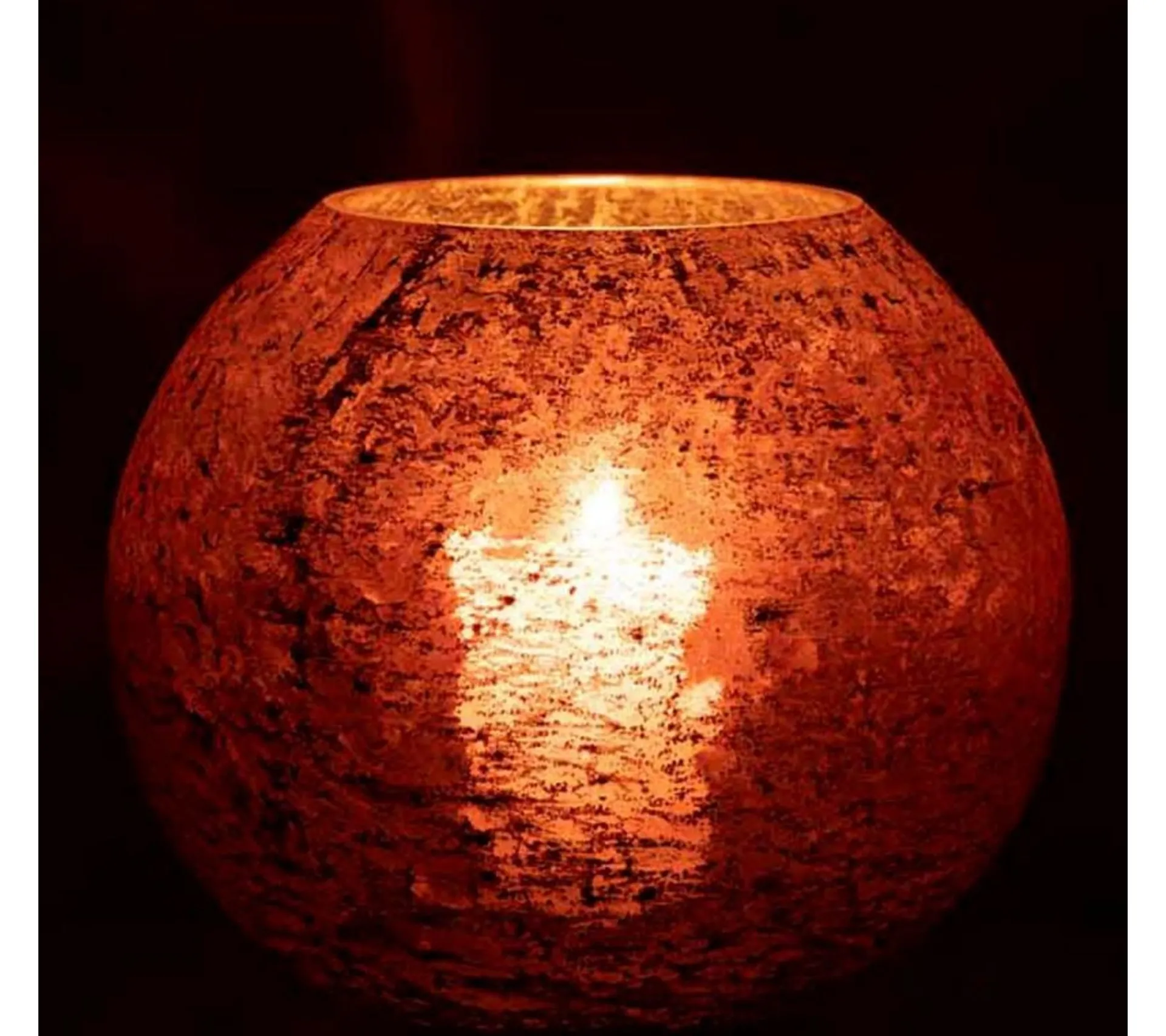 Clearance * Photophore En Verre "Nuria" 19Cm Terracotta