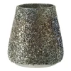 New * Photophore En Verre "Paillettes" 16Cm Vert